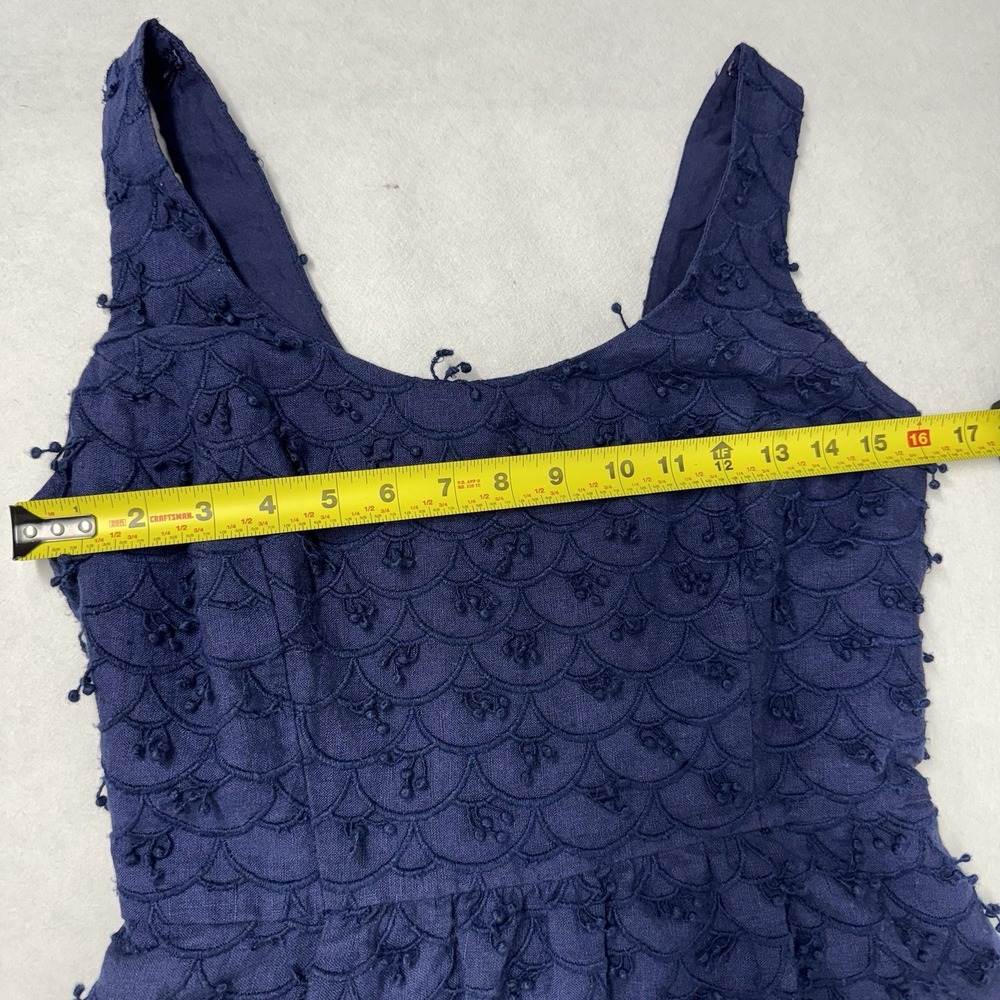 Vineyard Vines Dress 100% Linen A-Line Babydoll Blue Sz 4 Kentucky Derby Preppy - Picture 11 of 14